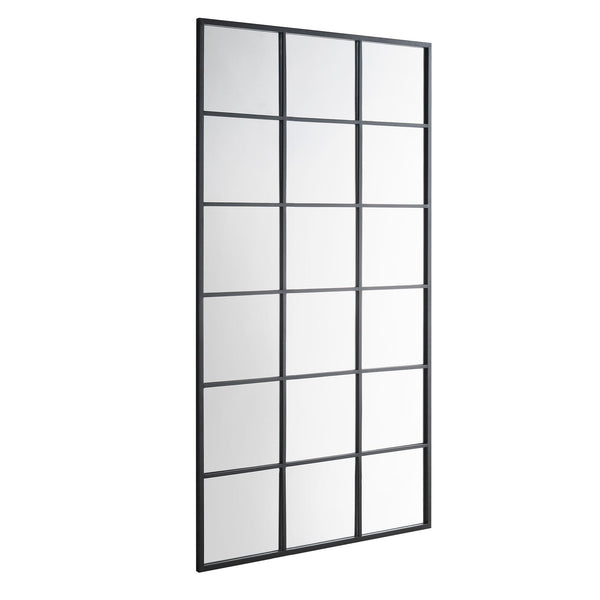 Chardwell Full Length Industrial Metal Window Mirror 180 x 100 cm, Black