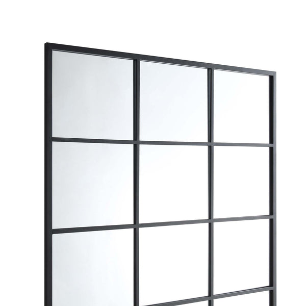 Chardwell Full Length Industrial Metal Window Mirror 180 x 100 cm, Black