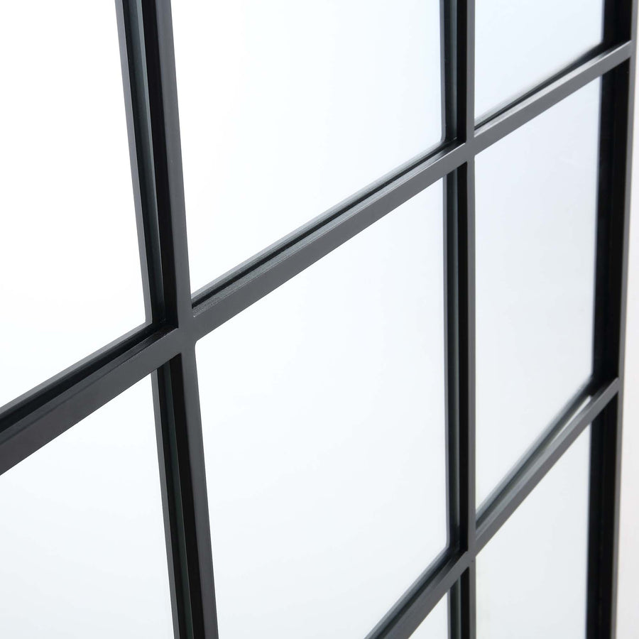 Chardwell Full Length Industrial Metal Window Mirror 180 x 100 cm, Black