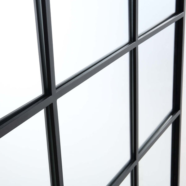 Chardwell Full Length Industrial Metal Window Mirror 180 x 100 cm, Black