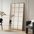 Chardwell Full Length Industrial Metal Window Mirror 180 x 100 cm, Antique Gold Effect - daals
