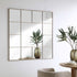 Herbert Industrial Metal Window Mirror 120 x 120 cm, Antique Silver Effect - daals