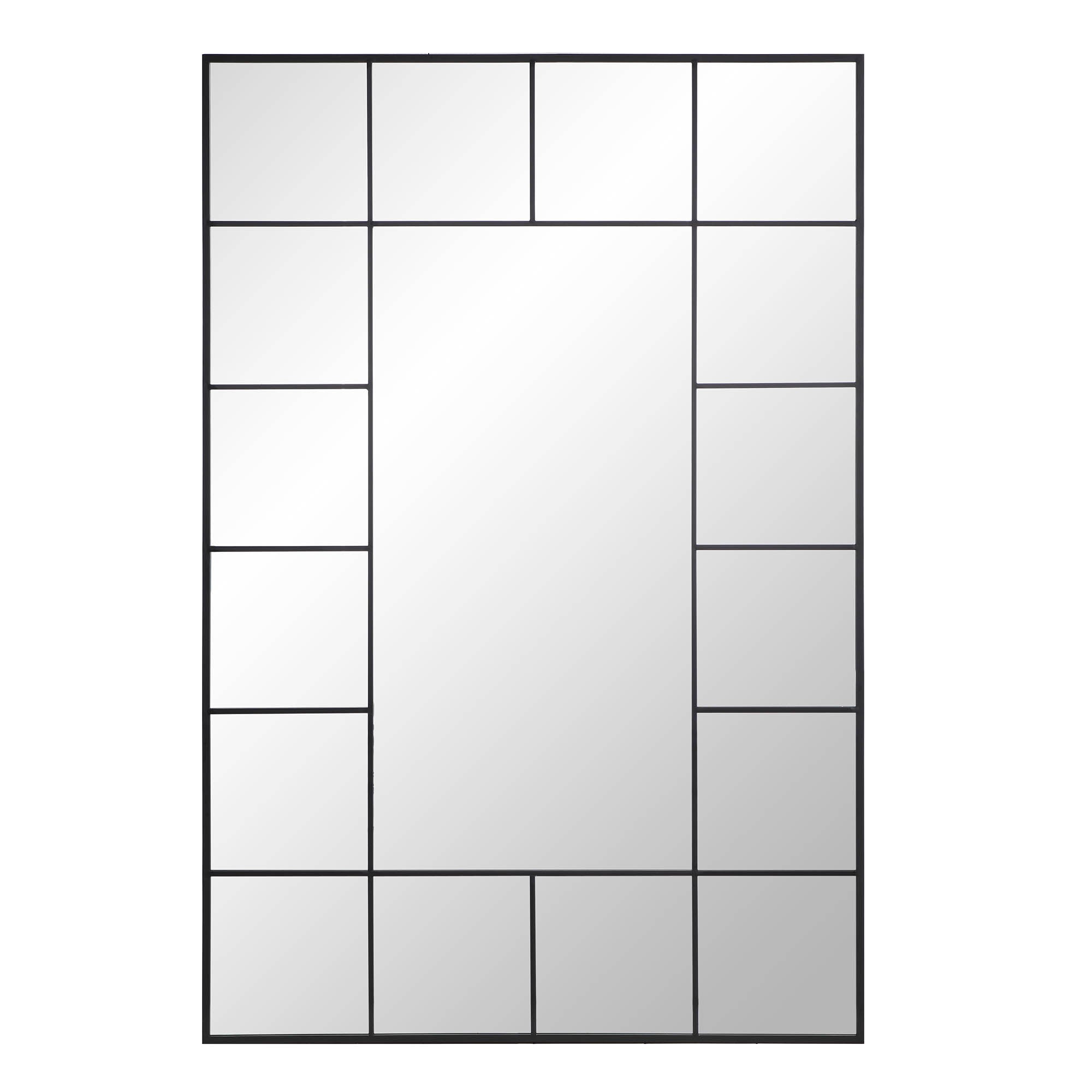 Herbert Full Length Metal Frame Window Mirror 180 x 120 cm, Black