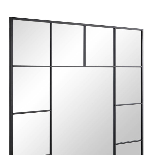 Herbert Full Length Metal Frame Window Mirror 180 x 120 cm, Black