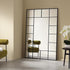 Herbert Full Length Metal Frame Window Mirror 180 x 120 cm, Black - daals