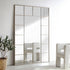 Herbert Full Length Metal Frame Window Mirror 180 x 120 cm, Antique Silver Effect - daals