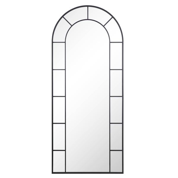 Beaumont Arched Full Length Metal Frame Mirror 178 x 76 cm, Black