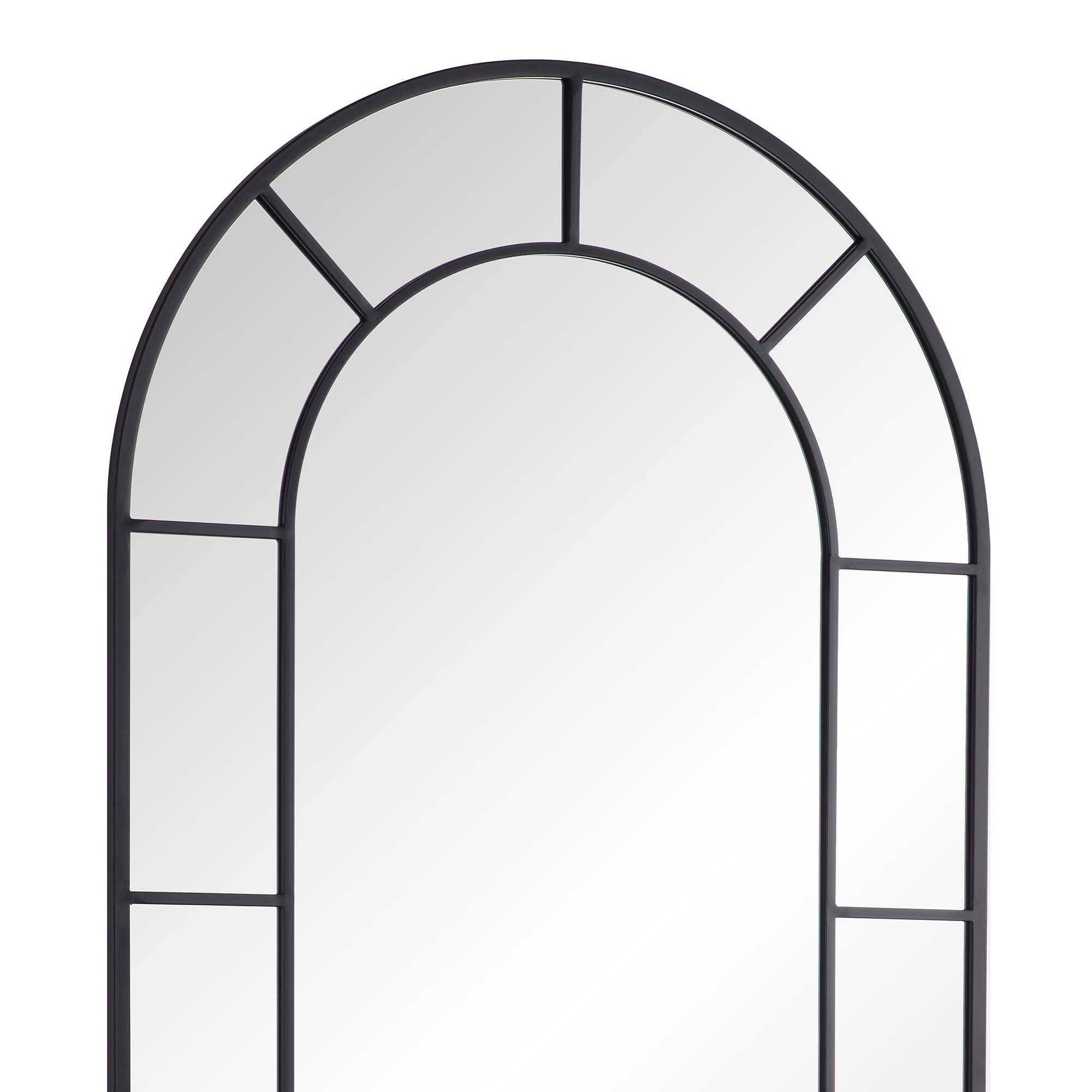 Beaumont Arched Full Lenth Metal Frame Mirror 178 x 76 cm, Black