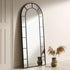Beaumont Arched Full Length Metal Frame Mirror 178 x 76 cm, Black - daals