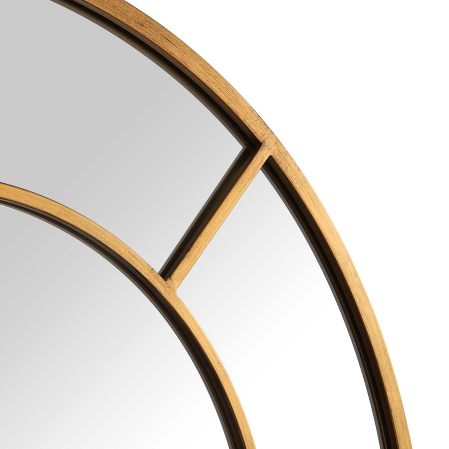 Beaumont Arched Full Length Metal Frame Mirror 178 x 76 cm, Antique Gold Effect