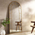 Beaumont Arched Full Length Metal Frame Mirror 178 x 76 cm, Antique Gold Effect - daals