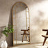 Beaumont Arched Full Lenth Metal Frame Mirror 178 x 76 cm, Antique Gold Effect