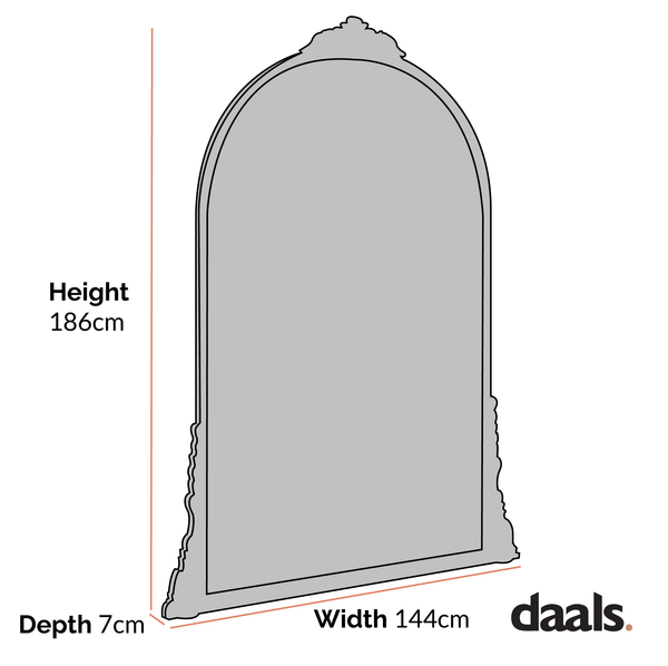 Mirabel Full Length Mirror 186 x 144 cm, Antique Gold Effect