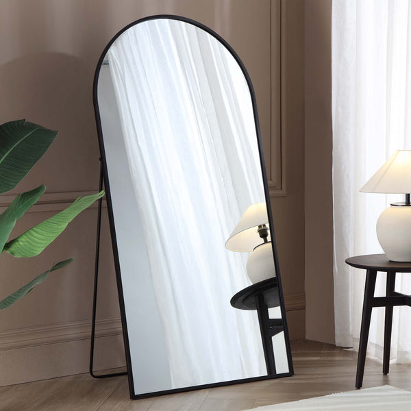Dina Freestanding Arched Full Length Metal Frame Mirror 160 x 76 cm, Black