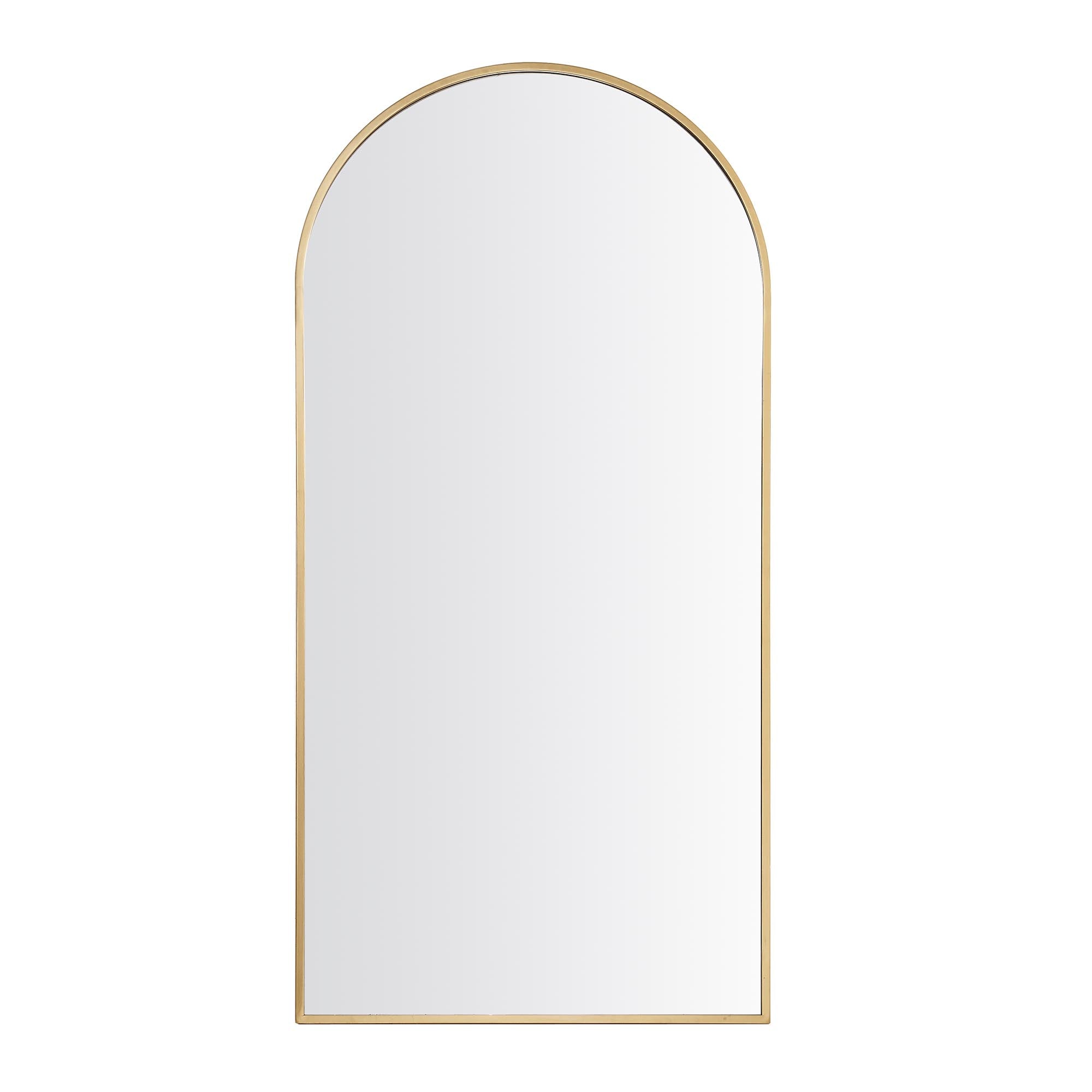 Dina Freestanding Arched Full Length Metal Frame Mirror 160 x 76 cm, Gold Effect