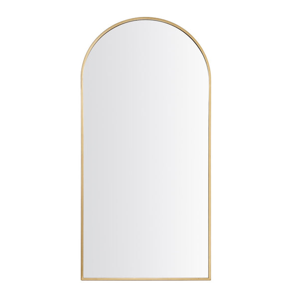 Dina Freestanding Arched Full Length Metal Frame Mirror 160 x 76 cm, Gold Effect