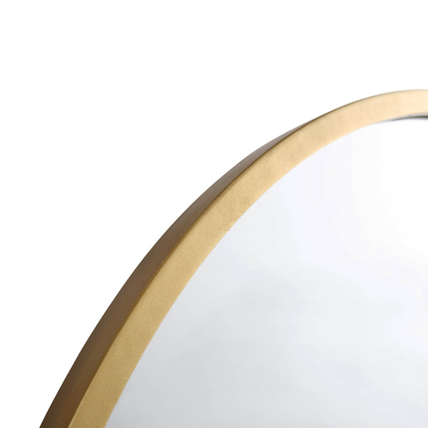 Dina Freestanding Arched Full Length Metal Frame Mirror 160 x 76 cm, Gold Effect