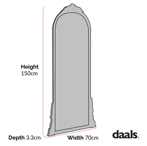Mirabel Full Length Mirror 150 x 70 cm, Antique Gold Effect