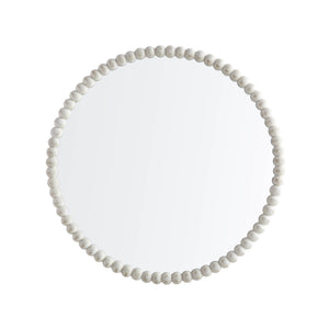 Luna Round Bobbin Wall Mirror 77 x 77 cm, Washed White