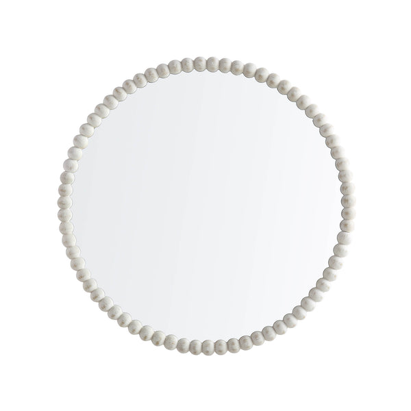 Luna Round Bobbin Wall Mirror 77 x 77 cm, Washed White