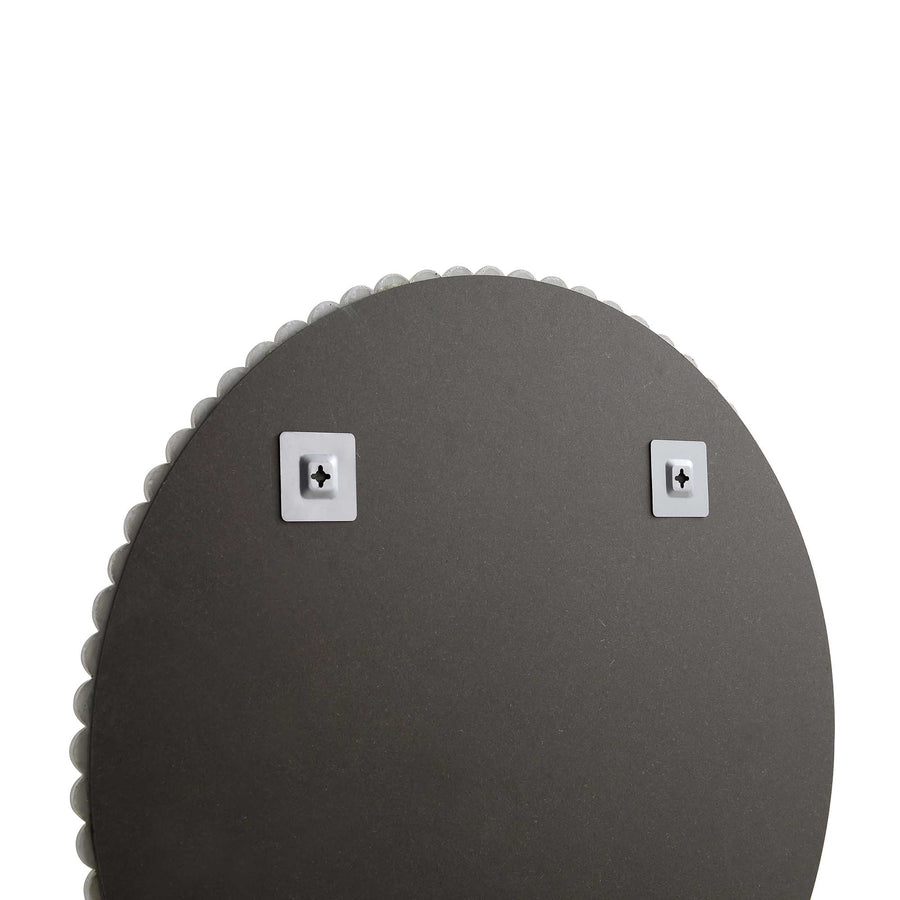 Luna Round Bobbin Wall Mirror 77 x 77 cm, Washed White