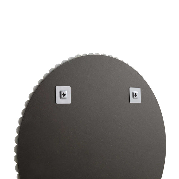 Luna Round Bobbin Wall Mirror 77 x 77 cm, Washed White