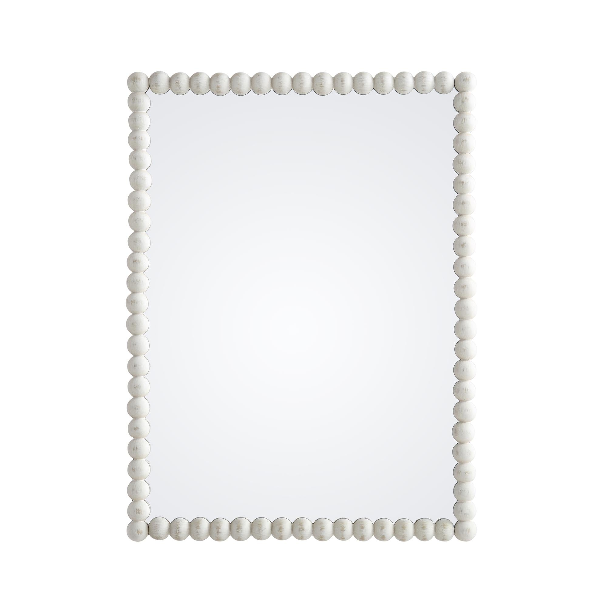 Luna Rectangular Bobbin Wall Mirror 80 x 60 cm, Washed White