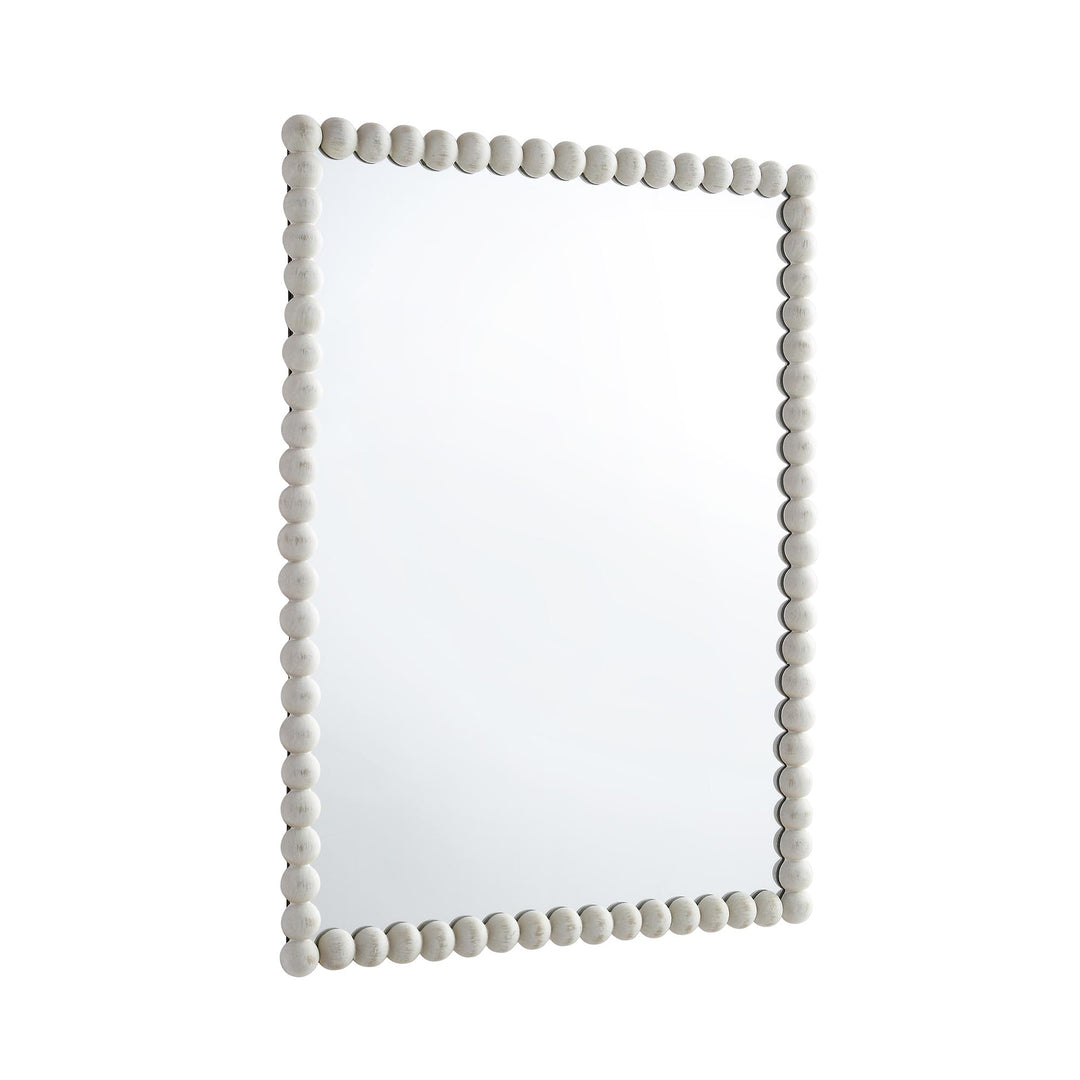 Luna Rectangular Bobbin Wall Mirror 80 x 60 cm, Washed White | daals