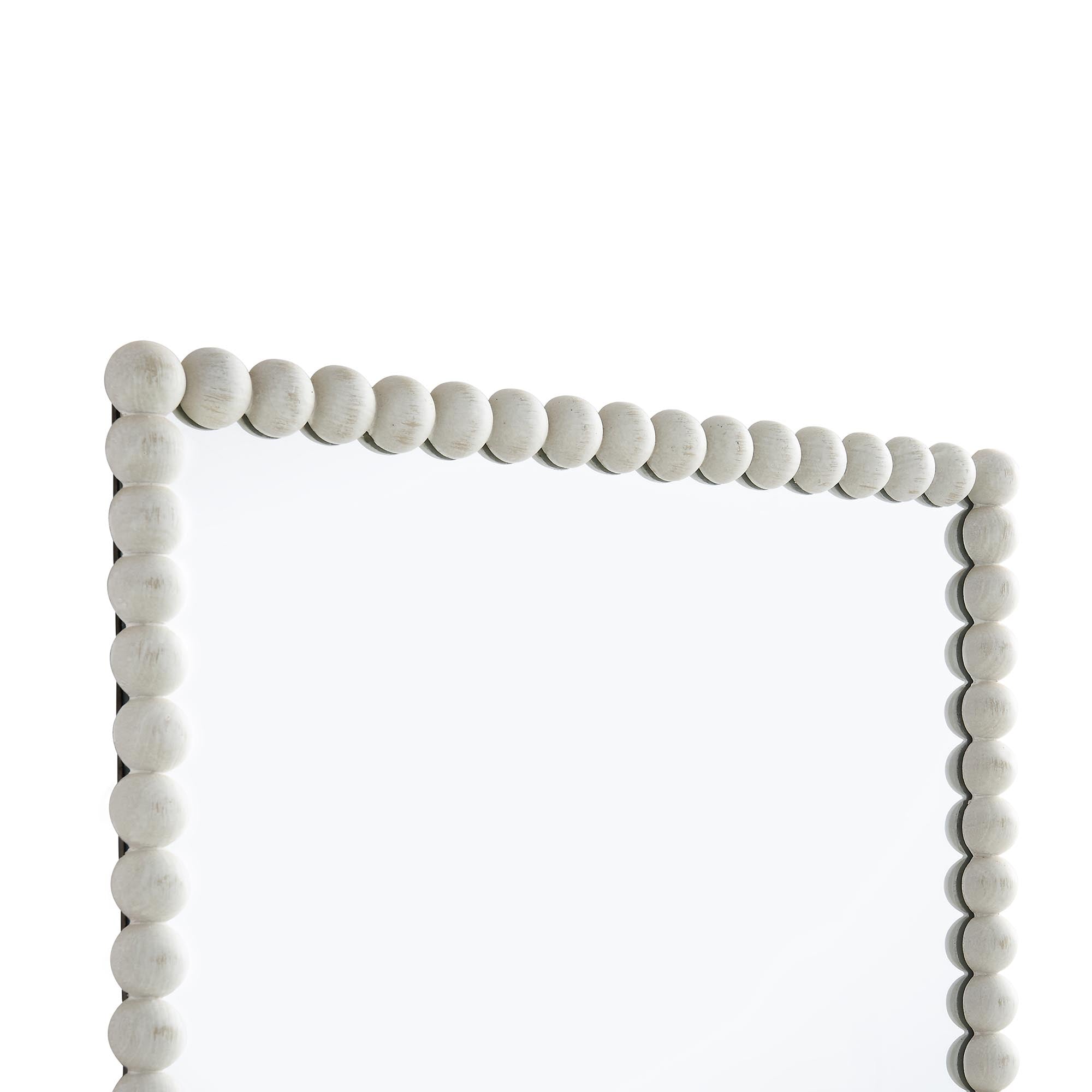 Luna Rectangular Bobbin Wall Mirror 80 x 60 cm, Washed White | daals
