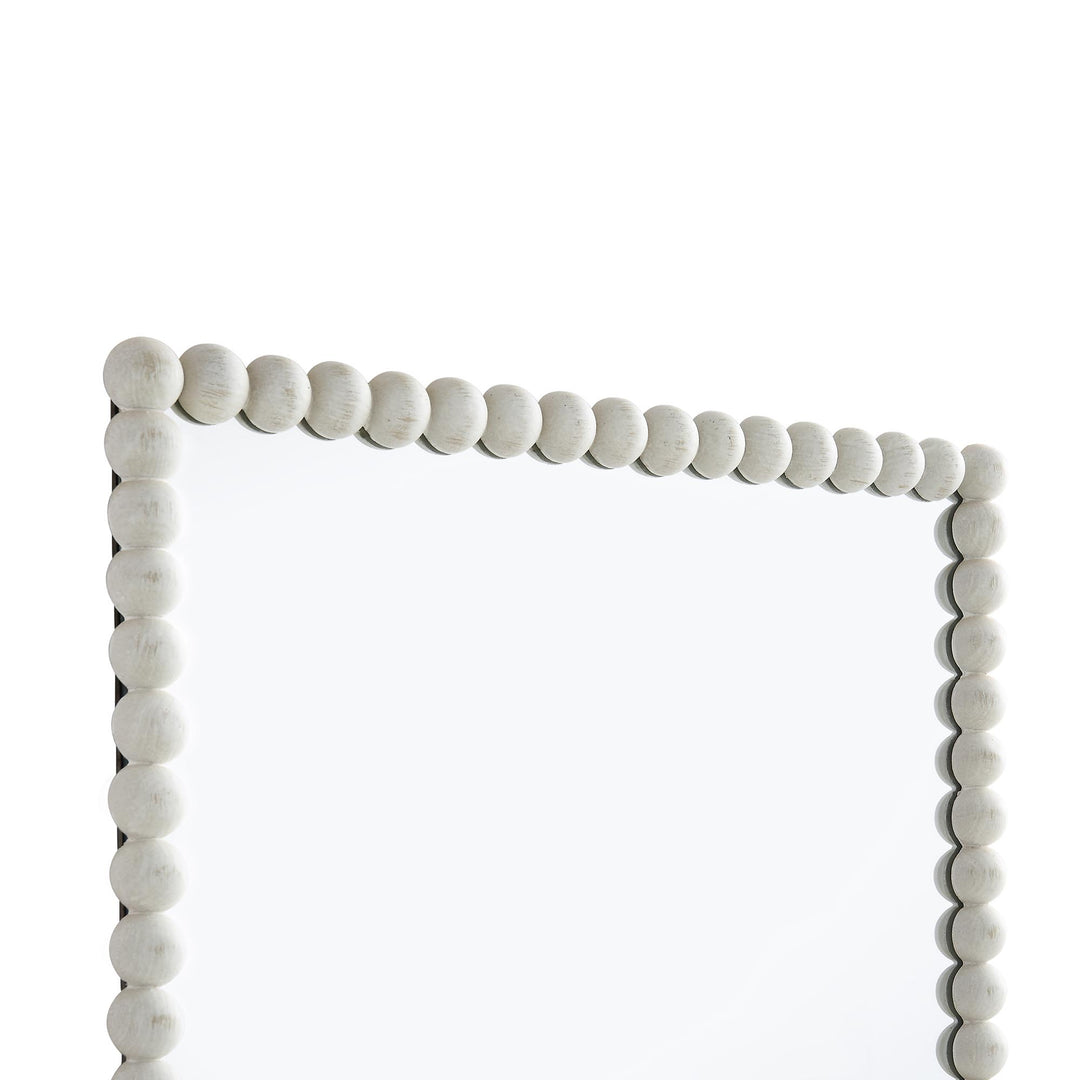 Luna Rectangular Bobbin Wall Mirror 80 x 60 cm, Washed White | daals