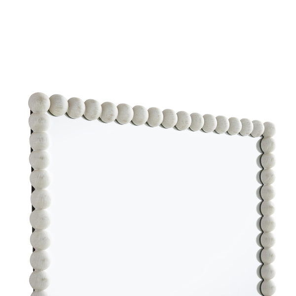 Luna Rectangular Bobbin Wall Mirror 80 x 60 cm, Washed White