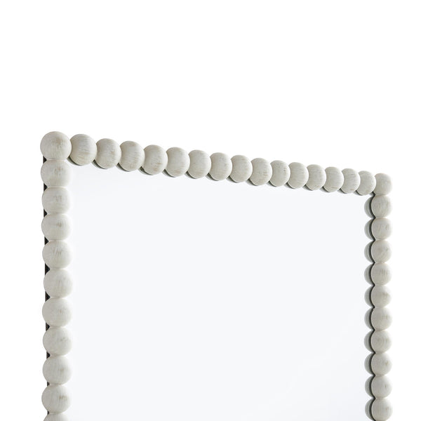 Luna Rectangular Bobbin Wall Mirror 80 x 60 cm, Washed White | daals