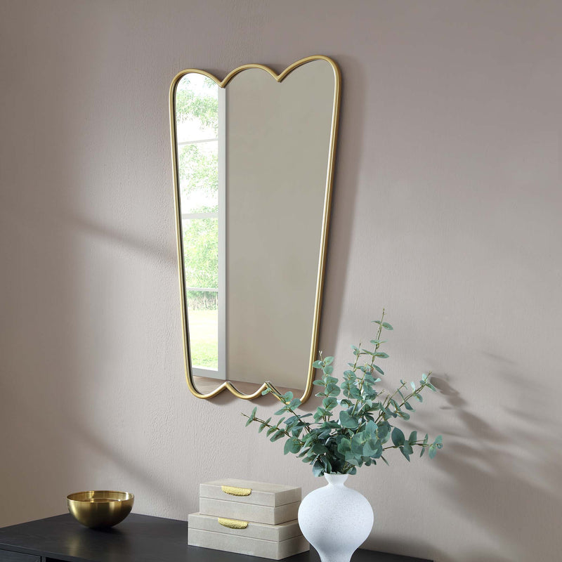 Berkeley Scalloped Edge Wall Mirror, Gold Effect
