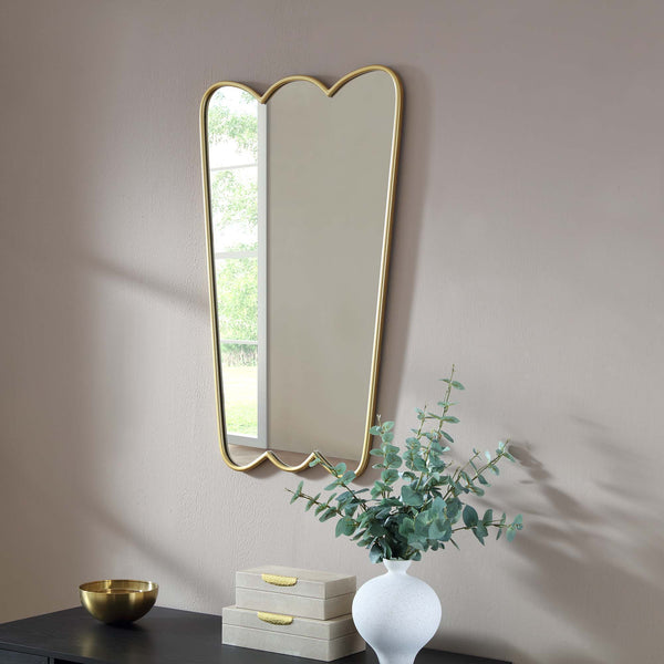 Berkeley Scalloped Edge Wall Mirror, Gold Effect