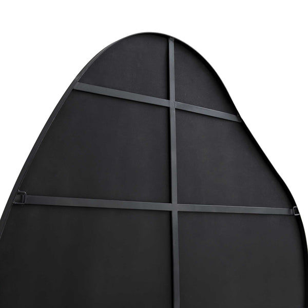 Pavia Irregular Shaped Extra Large Full Length Mirror 160 x 115 cm, Black