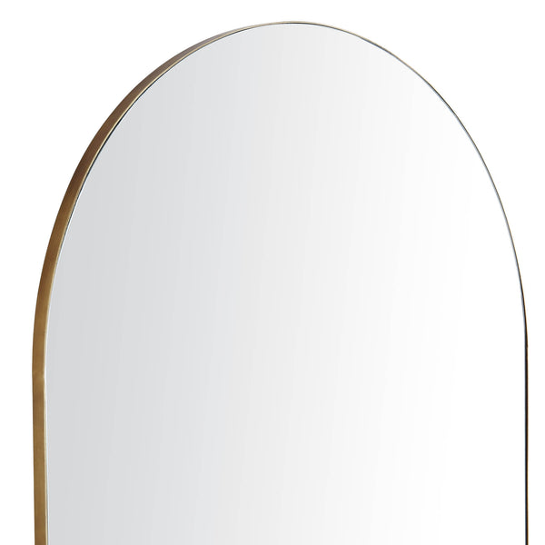 Eden Arched Full Length Metal Frame Mirror 180 x 110 cm, Antique Gold Effect