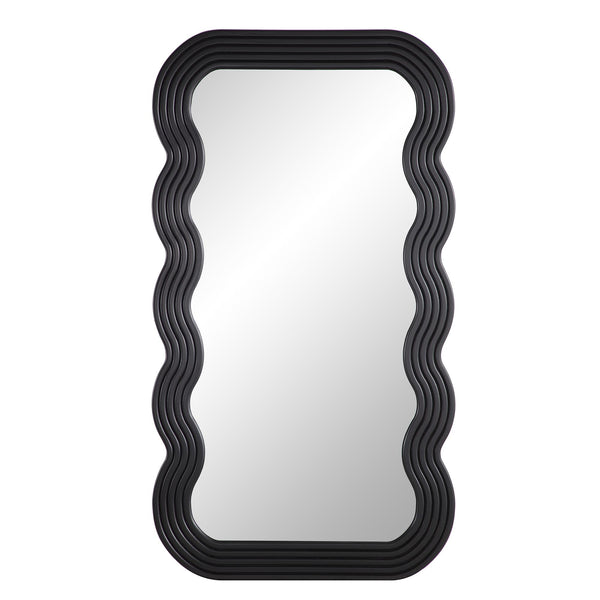 Venus Full Length Wave Mirror 180 x 100 cm, Black