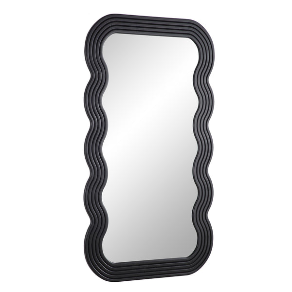Venus Full Length Wave Mirror 180 x 100 cm, Black