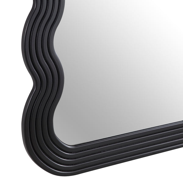 Venus Full Length Wave Mirror 180 x 100 cm, Black