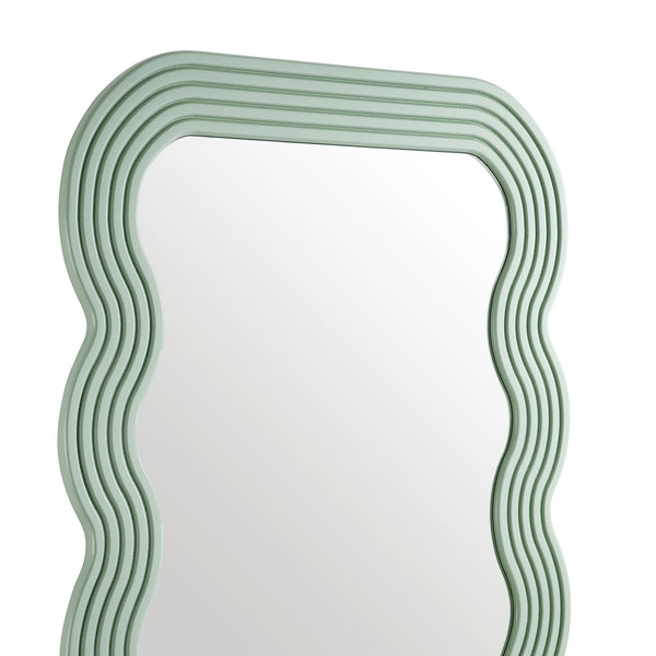 Venus Full Length Wave Mirror 180 x 100 cm, Sage Green