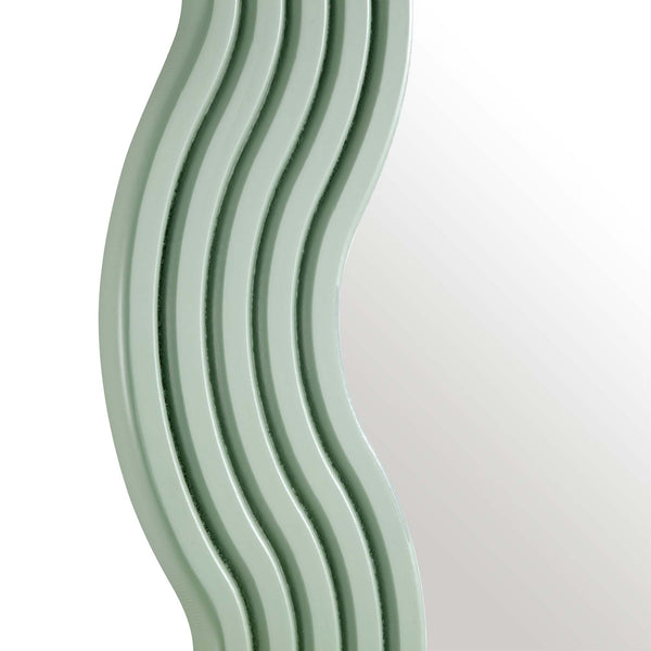 Venus Full Length Wave Mirror 180 x 100 cm, Sage Green