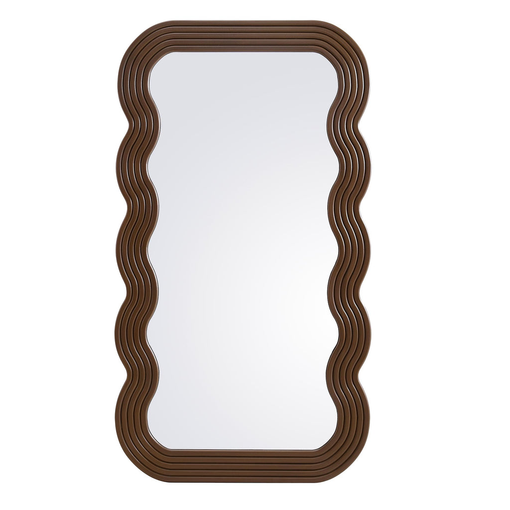 Venus Full Length Wave Mirror 180 x 100 cm, Walnut daals