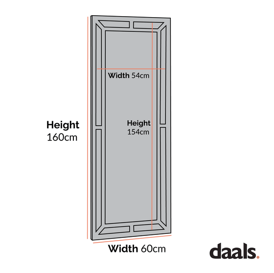 Edgeworth Washed White Full Length Wooden Frame Window Mirror 160 x 60 cm