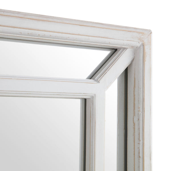 Edgeworth Washed White Full Length Wooden Frame Window Mirror 160 x 60 cm