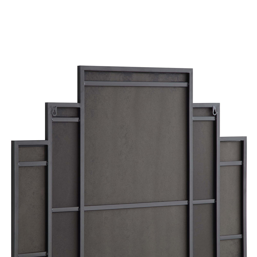 Sonia Black Metal Frame Art Deco Square Wall Mirror 90 x 90 cm