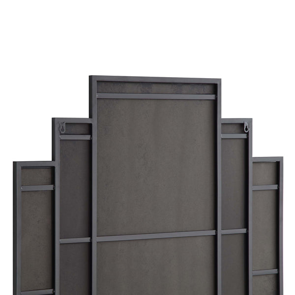 Sonia Black Metal Frame Art Deco Square Wall Mirror 90 x 90 cm