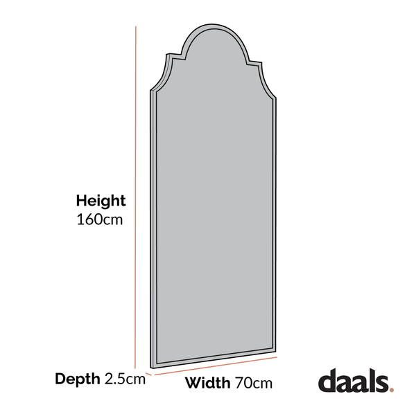 Essa Moroccan Style Full Length Mirror 160 x 70 cm, Antique Gold Effect