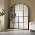Portobello Arched Full Length Metal Frame Window Mirror 180 x 140 cm, Black - daals