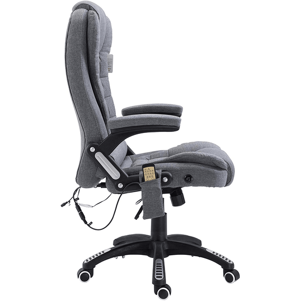 Executive Recline Padded Swivel Office Chair with Vibrating Massage Function, MM17 Grey Fabric - daals