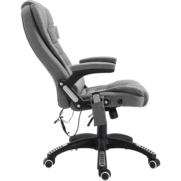 Executive Recline Padded Swivel Office Chair with Vibrating Massage Function, MM17 Grey Fabric - daals